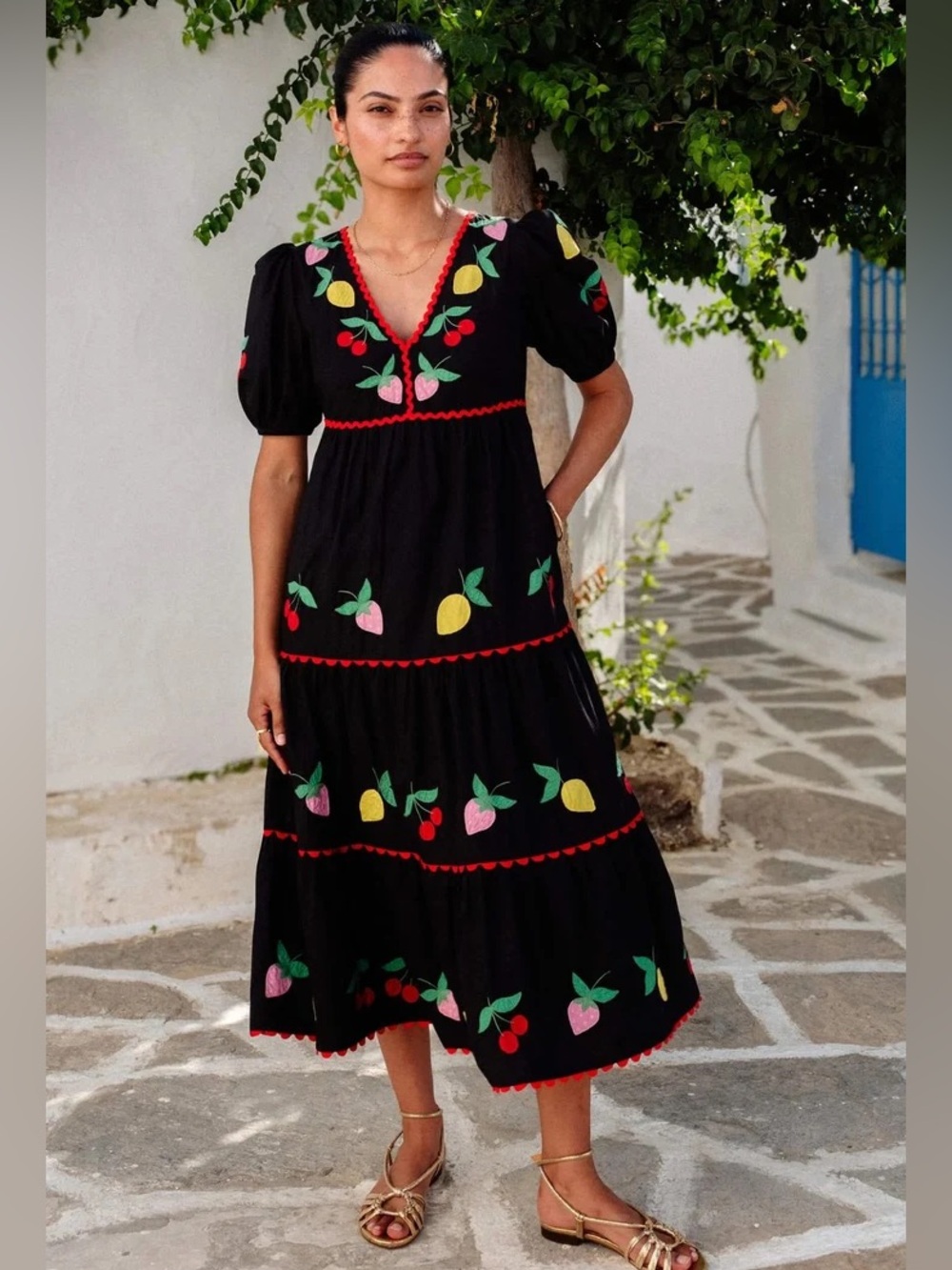 Pink City Prints Feeling Fruity Jolie Dress XS